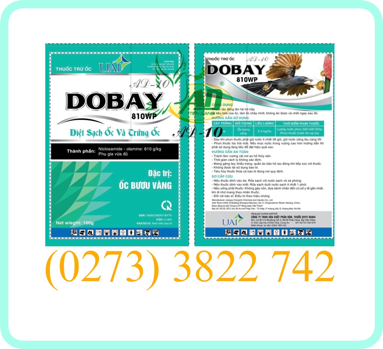Thuốc trừ ốc DoBay 810wp 100gr